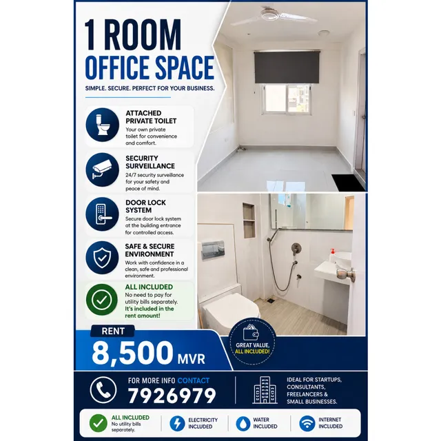 Office Space in Galolhu – 220 sqft — Galolhu