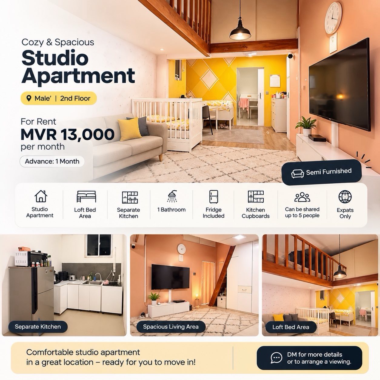 1 Bedroom Apartment in Maafannu — Maafannu