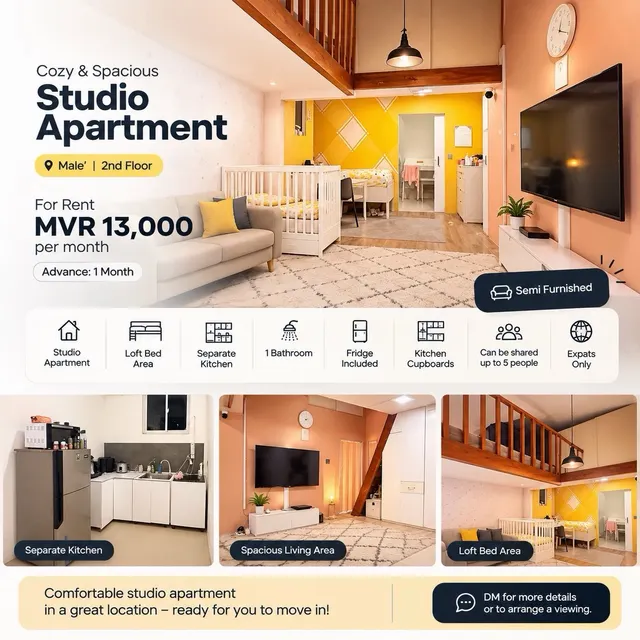1 Bedroom Apartment in Maafannu — Maafannu