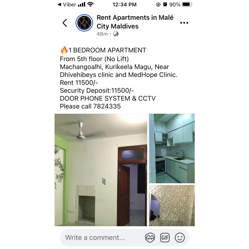 1 Bedroom apartment from 5th Floor (No lift) — Malé — Machchangolhi