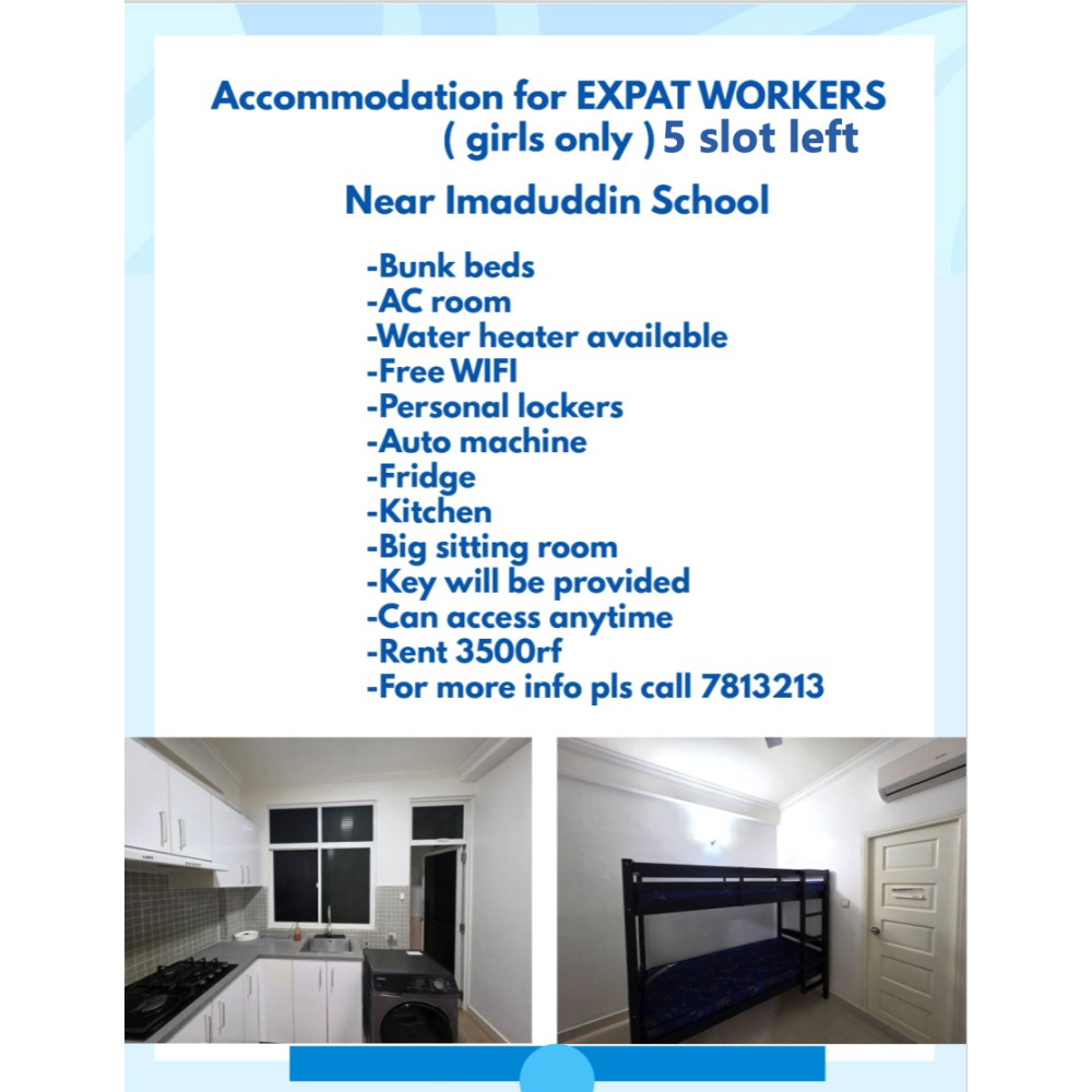 Accommodation for EXPAT WORKERS ( girls only ) 3 slot left — Malé — Galolhu