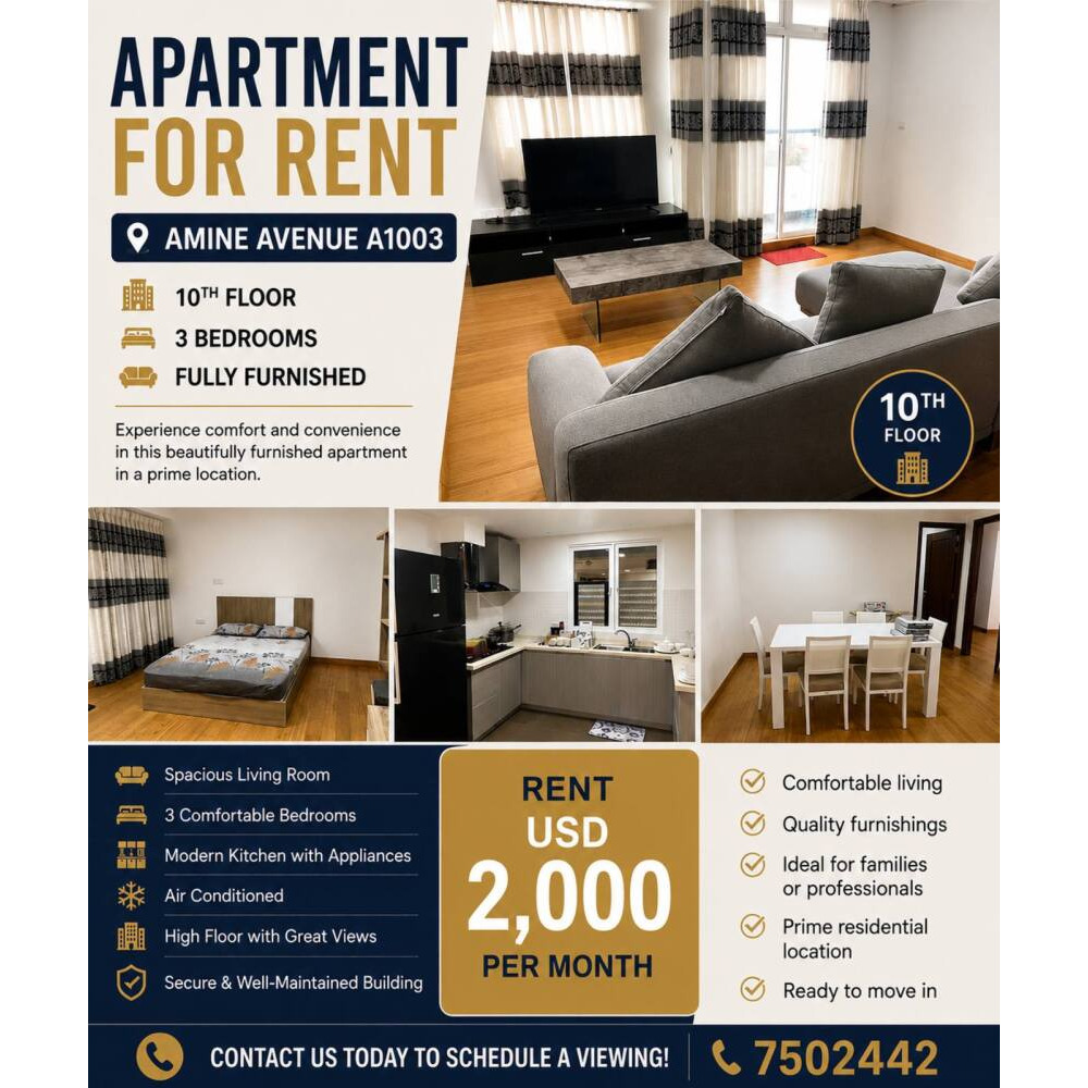 APARTMENT FOR RENT AMIN AVENUE A1003 — Hulhumalé