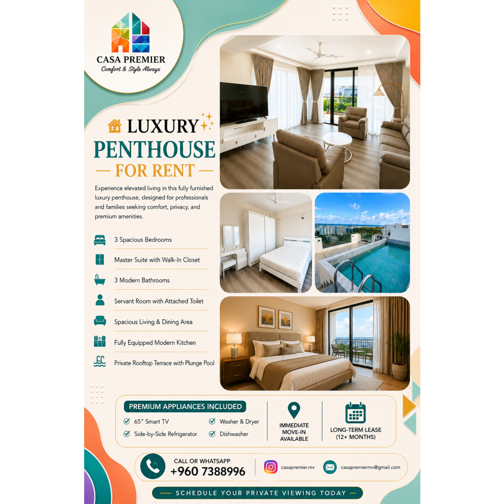 EXCLUSIVE PENTHOUSE WITH PRIVATE POOL — Hulhumalé