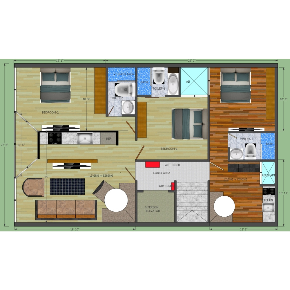 H. Del Rio building 2 Bedroom beautiful apartment Henveriru behind senihiya — Malé — Henveiru