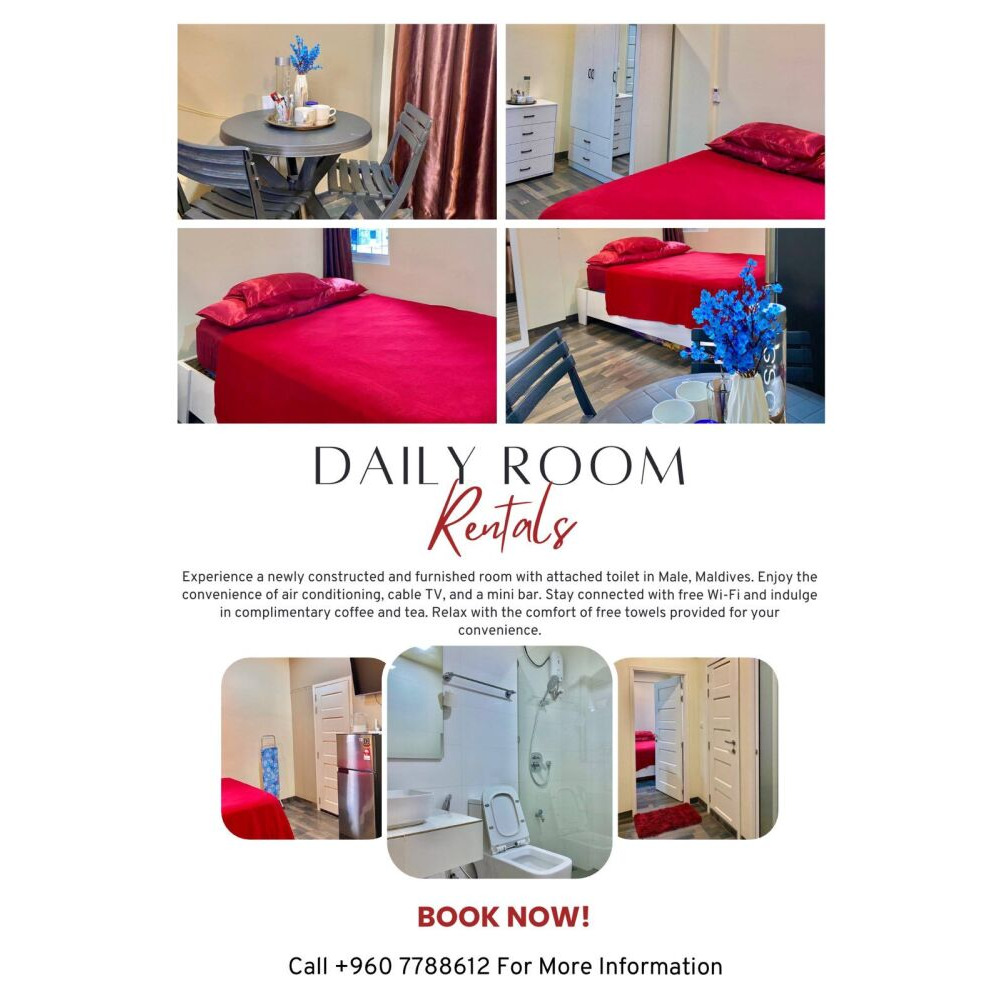 Beautiful comfy daily room & apartment available from Male' pls — Malé — Maafannu