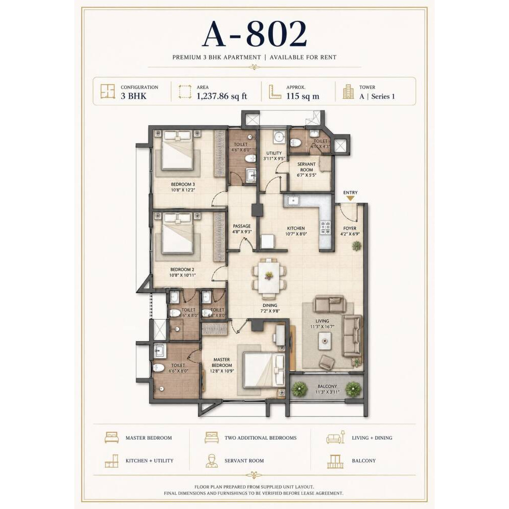 Luxera Naadhee Sosun magu 3+1BR Apartment for Rent — Malé — Henveiru
