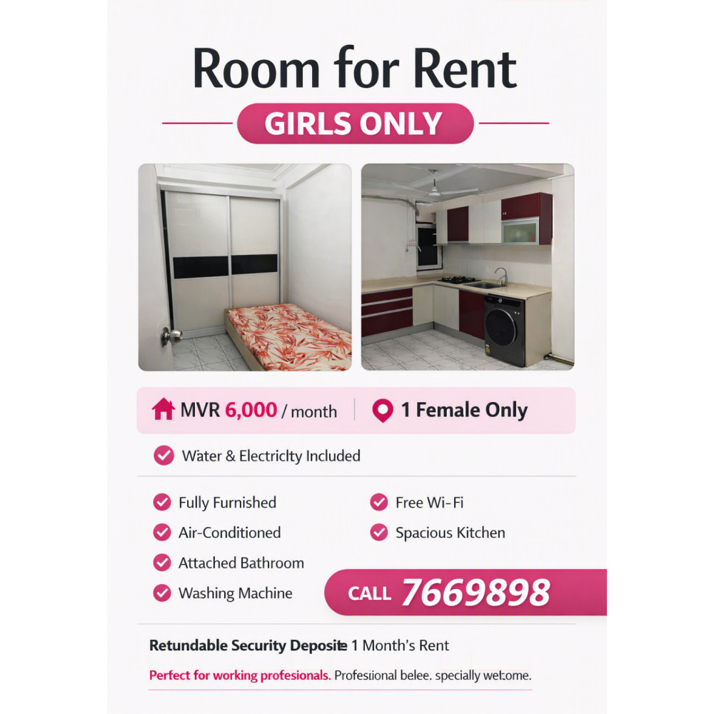 Room for Rent Girls Only — Malé — Henveiru