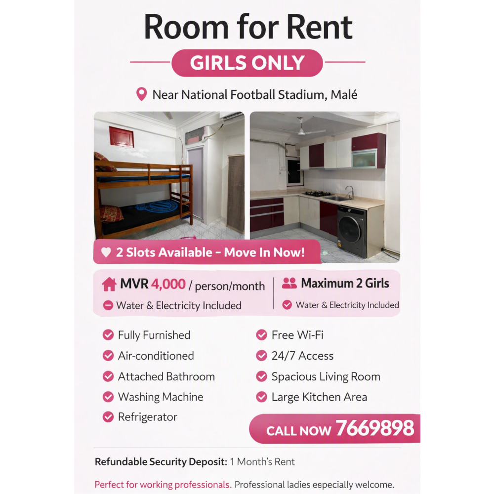 Accommodation Available Girls Only — Malé — Henveiru