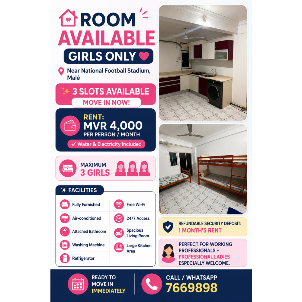 Accommodation Available Girls Only — Malé — Henveiru