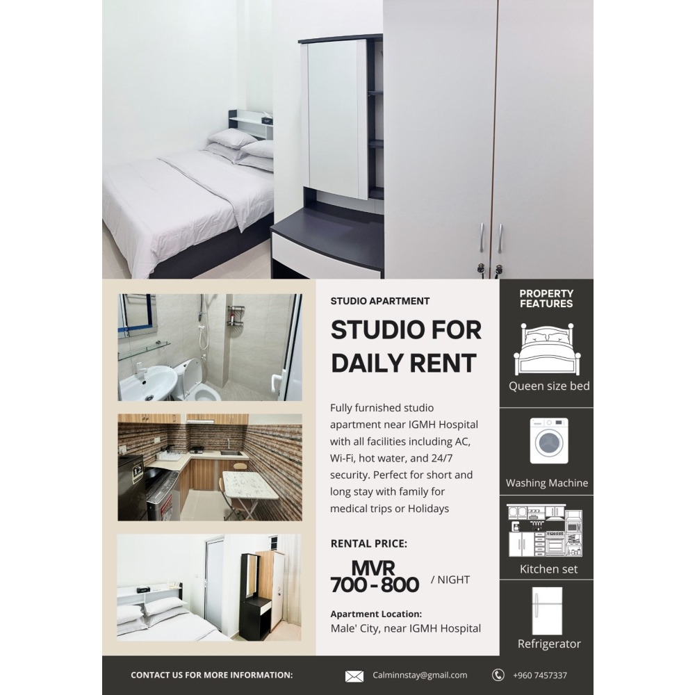 Studio apartment — Malé — Maafannu
