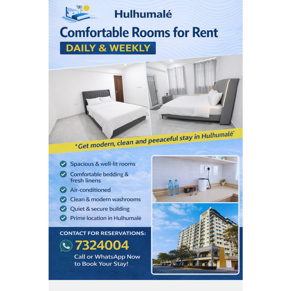 Fully Furnished Apartment for short stay/ Holiday Home — Hulhumalé