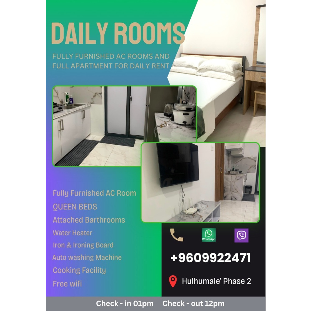 Apartment and Rooms for Daily Rent — Hulhumalé