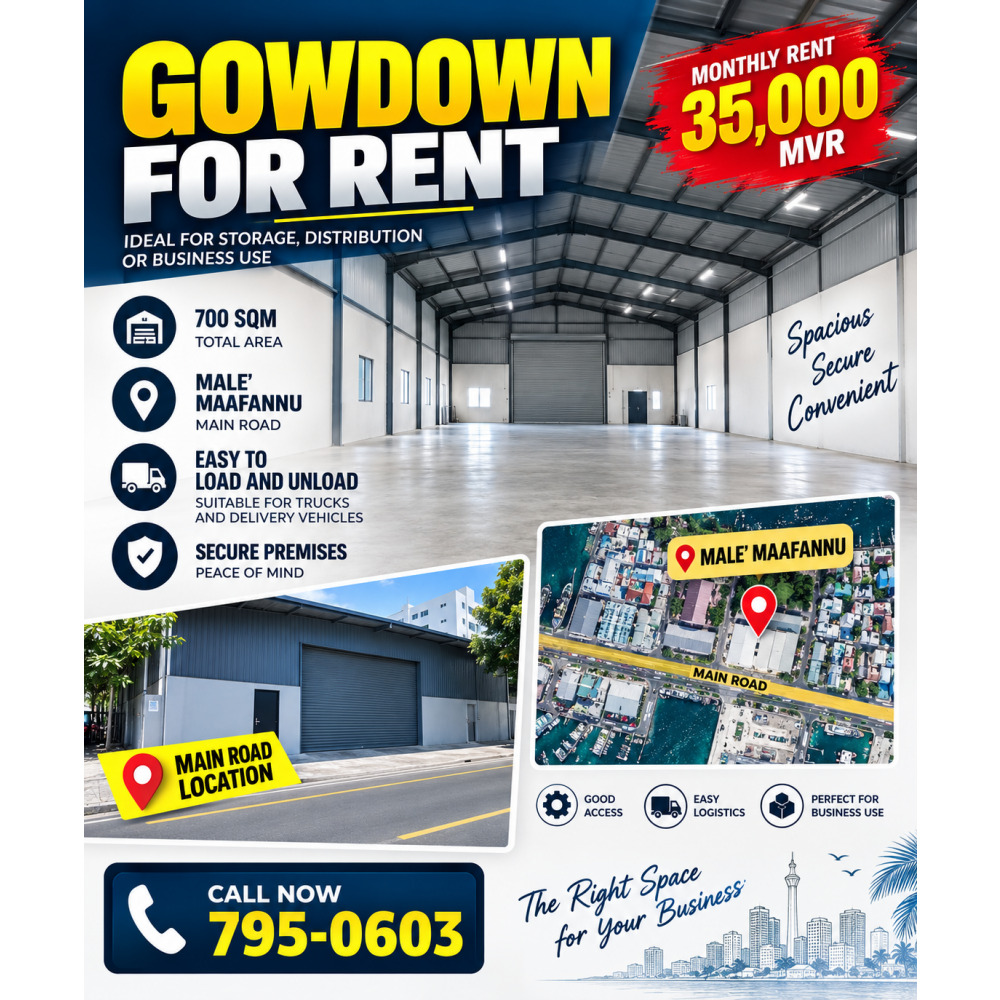 Godown available main road — Malé — Maafannu
