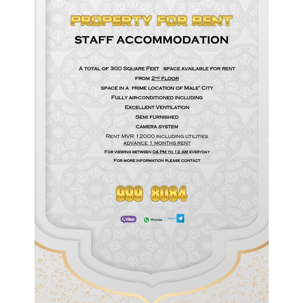 STAFF ACCOMMODATION — Malé — Maafannu